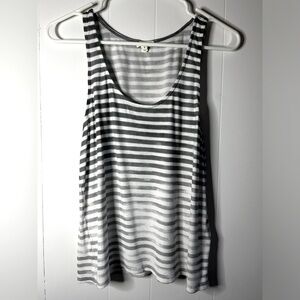 Joie Striped Tank Top Gray And White Ombré Sleeveless Size Small